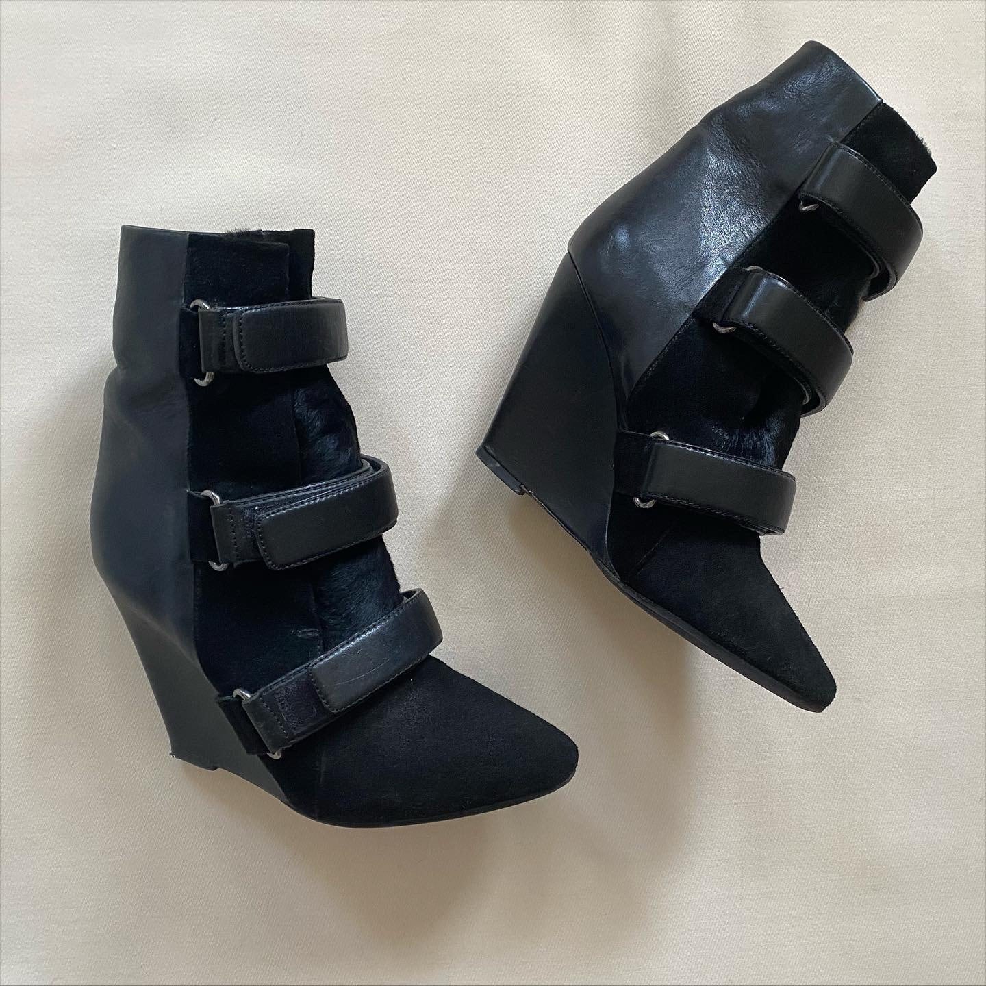 Isabel Marant Fall 2013 Scarlet wedge suede boots with pony hair