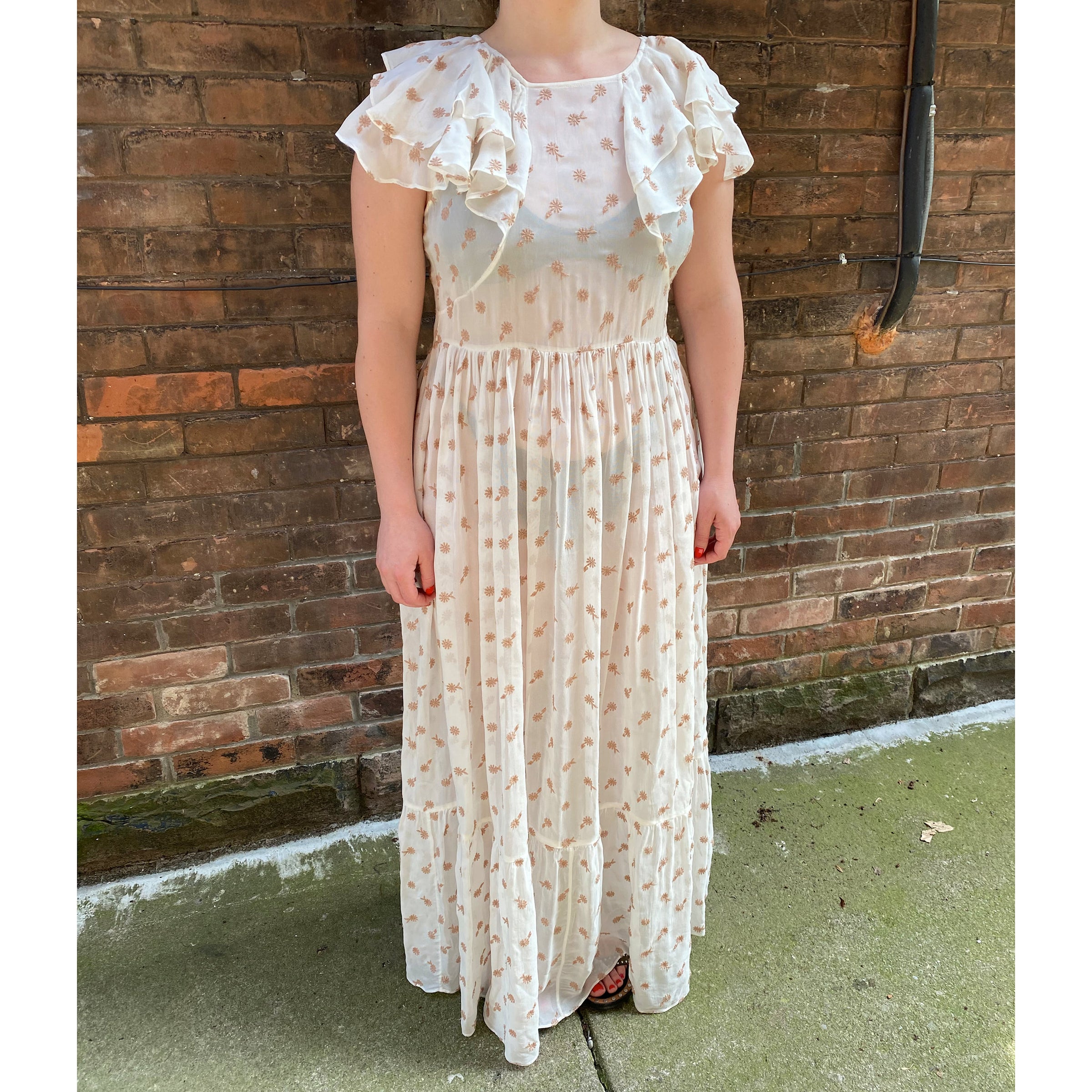 DOEN "Flora" Embroidered Maxi Dress, size large (fits like a medium) | The Sequel Sale DOEN "Flora" Embroidered Maxi Dress, size large (fits like a medium) | The Sequel Sale